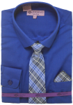 BOYS DRESSY SHIRTS (LONG SLEEVE) R.BLUE/R.BLUE